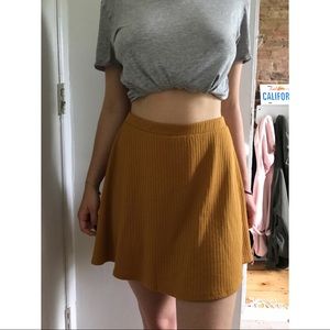 F21 orange skirt